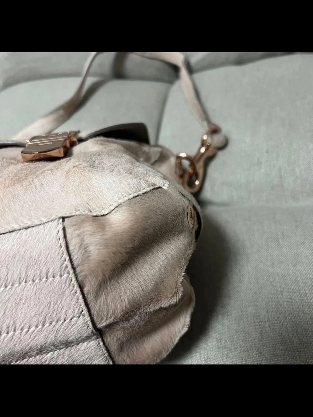 Mulberry Cream Top-Handle Satchel with Rose Gold Hardware